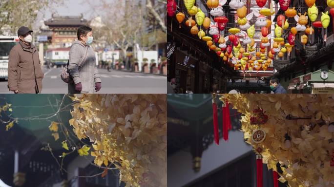 春节期间上海豫园街头节日氛围4K纪实