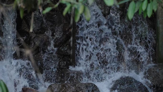 瀑布水流神秘的原始森林水资源绿色生命河流