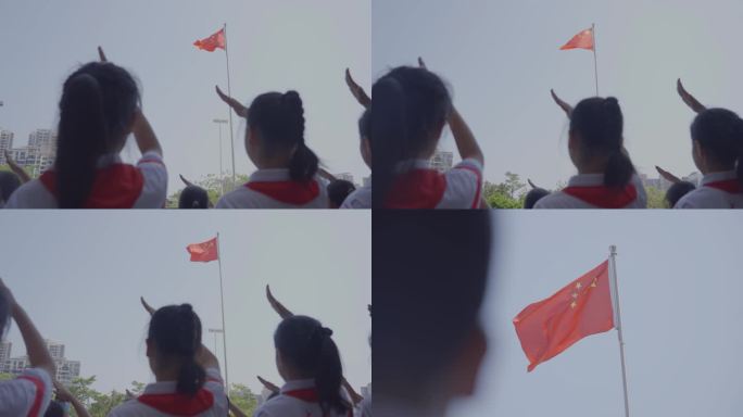 学校升国旗敬礼