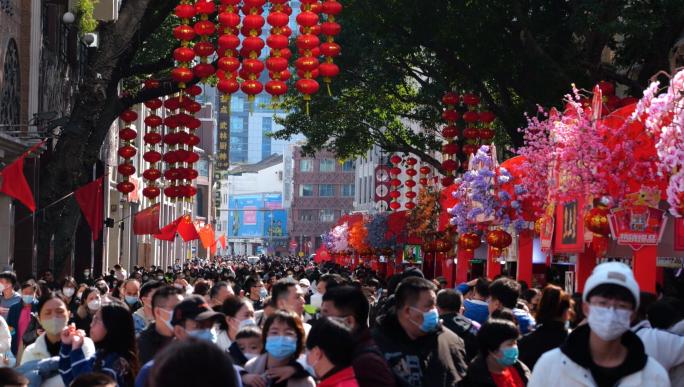 广州北京路过年气氛