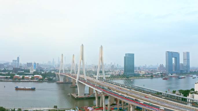 广州珠江跨江桥航拍