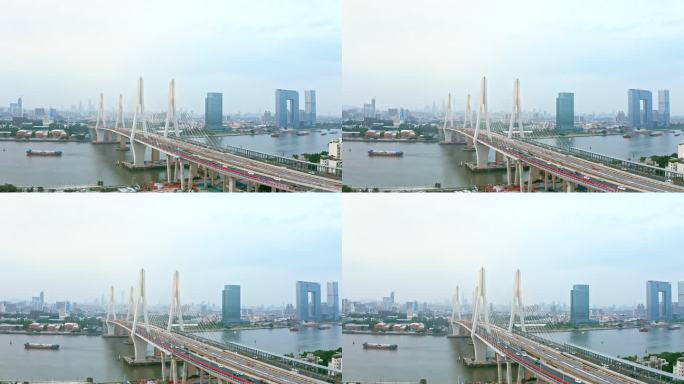 广州珠江跨江桥航拍