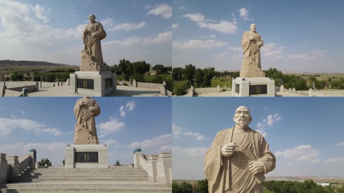 内蒙古阿拉善名人阿旺丹德尔雕像4K