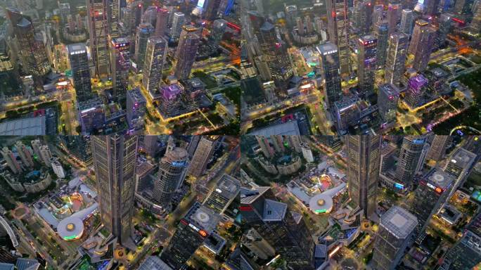大城市CBD夜景流光溢彩