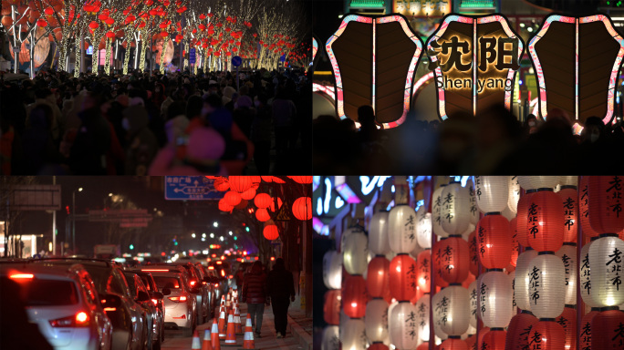 庙会人流堵车春节北市场皇寺庙会龙年夜市