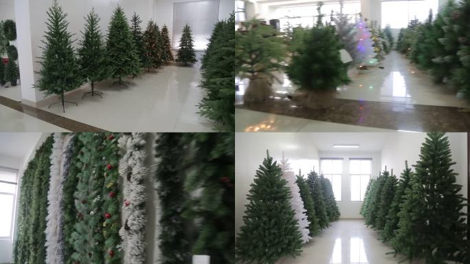 义乌生产工厂圣诞节树装饰成品展示配饰气氛