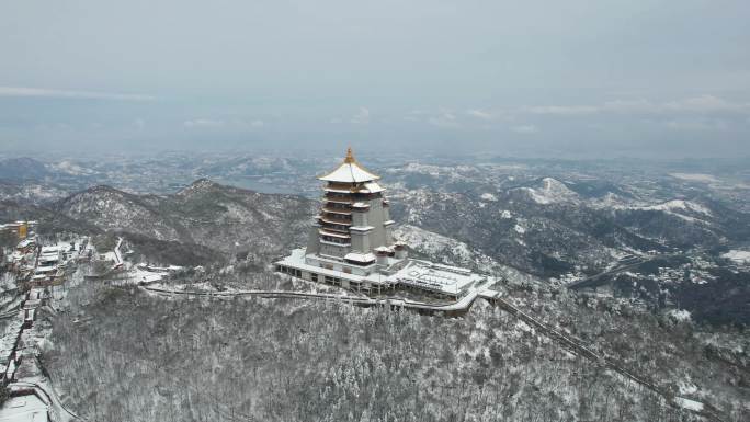 黄石东方山东昌阁雪景