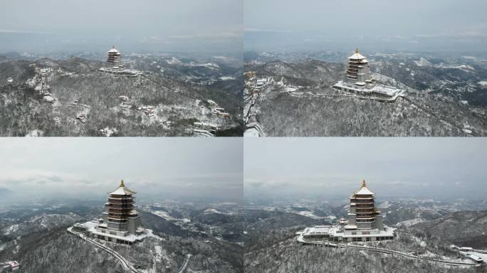 黄石东方山东昌阁雪景