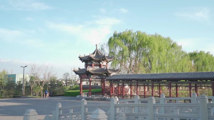 太原晋祠公园实拍 中国风古建筑
