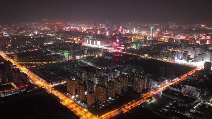 石家庄建华大街塔北路夜景延时