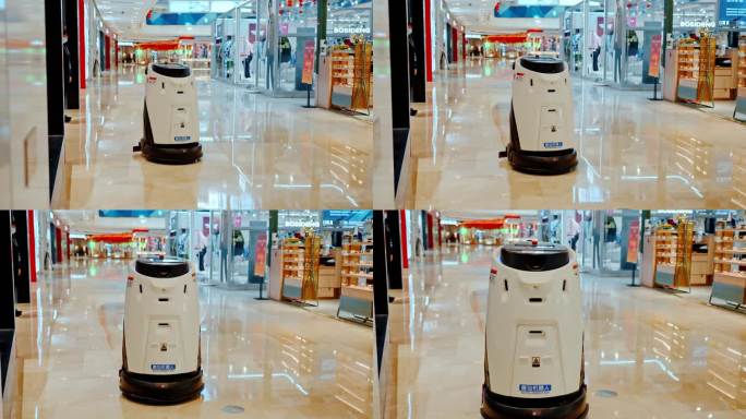 商场智能扫地机器人自动扫地