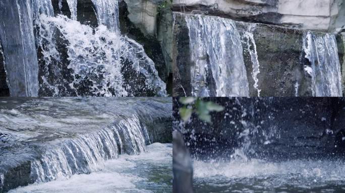 瀑布升格瀑布水花山野山泉泉水流水水流环保