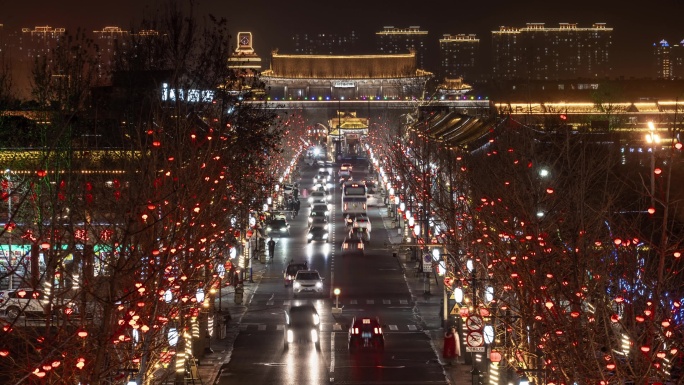 古城过年夜景延时