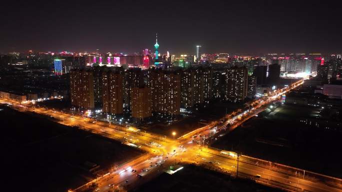 石家庄建华大街塔北路夜景