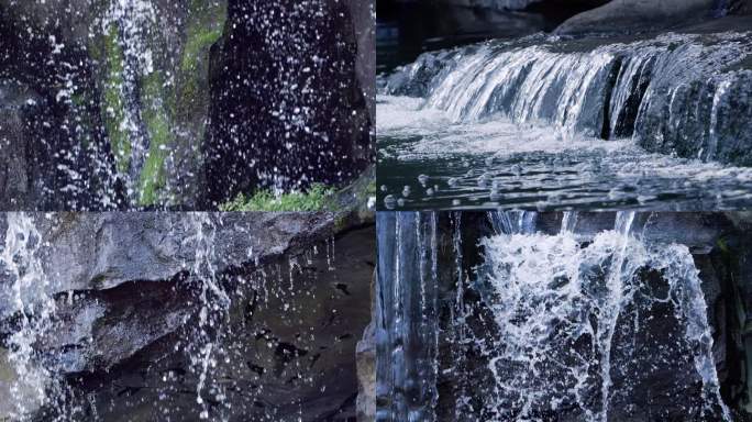 瀑布升格瀑布水花山野山泉泉水流水水流环保