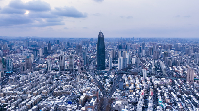 济南绿地中心雪景