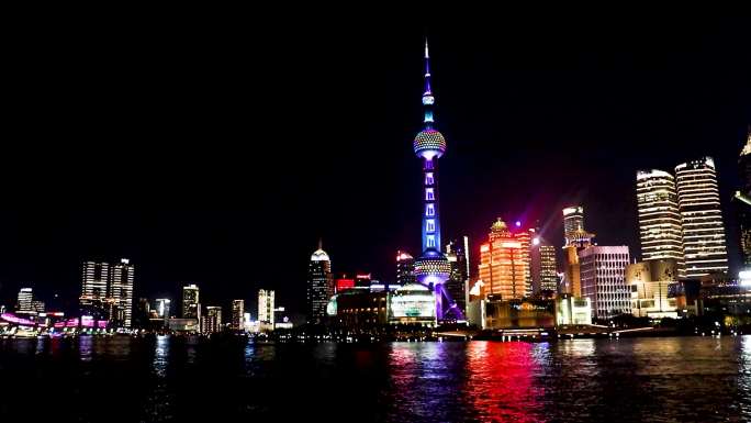 上海东方明珠夜景延时