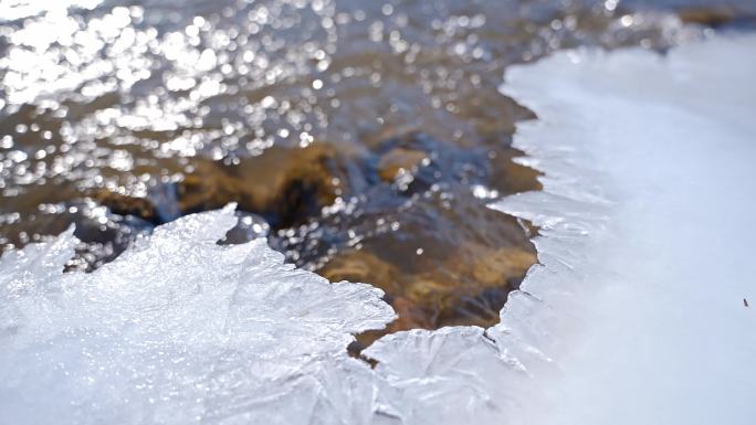 冬季结冰的河流