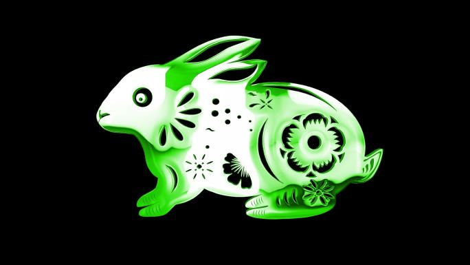 绿色兔子通道视频-循环
