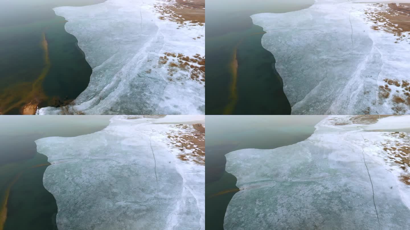 湖水结冰冬天冰面