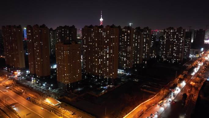 石家庄建华大街塔北路夜景