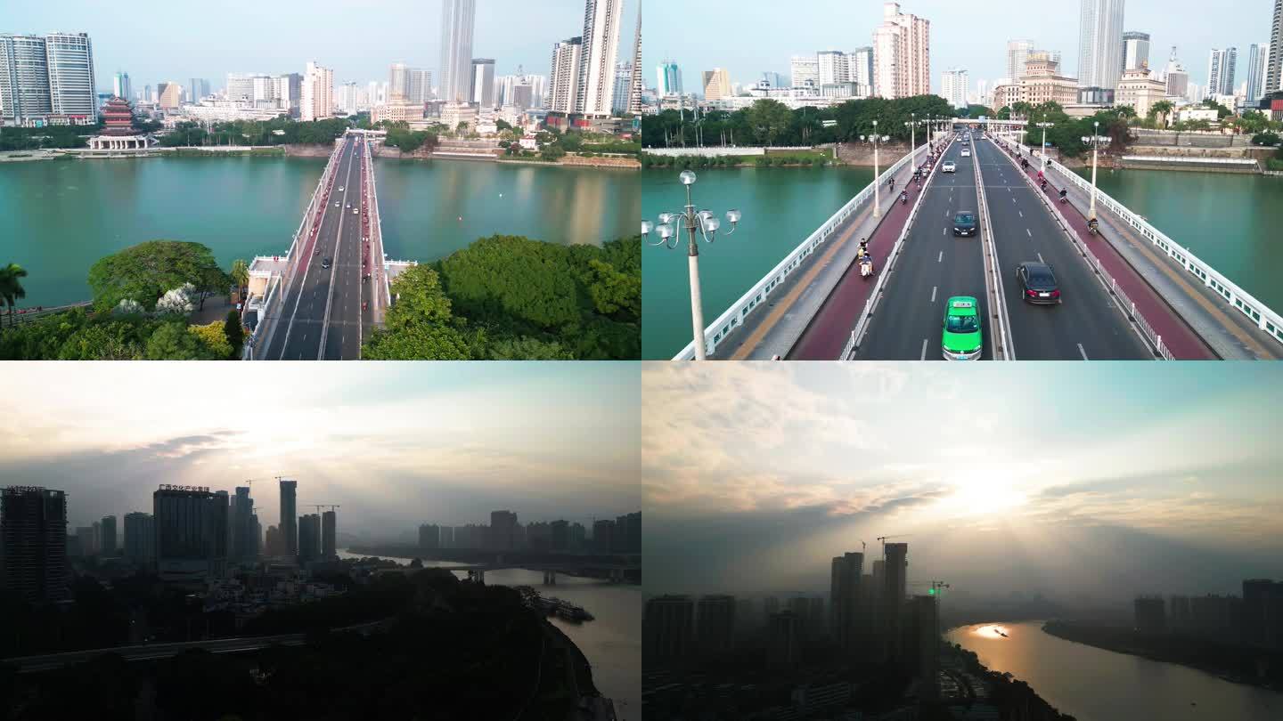 【4K】广西南宁邕江大桥航拍