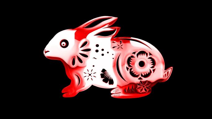 红色兔子通道视频-循环