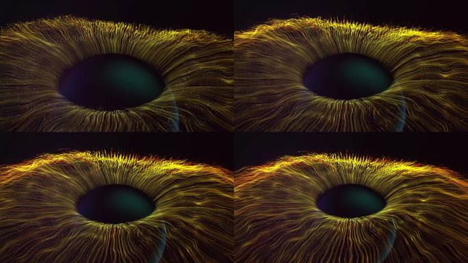 金色瞳孔粒子散开