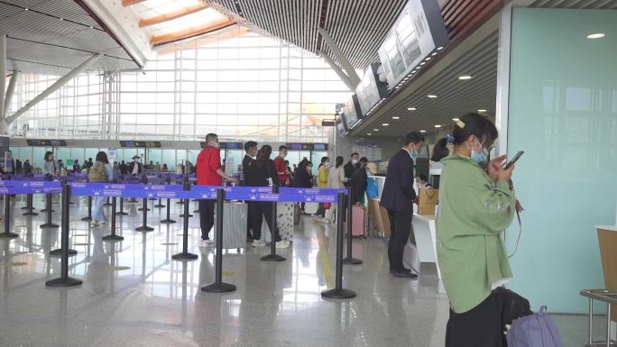 机场排队检票 机场排队购票 机场排队安检