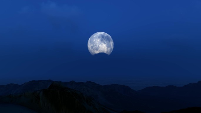 夜晚夜空明月月亮视频素材