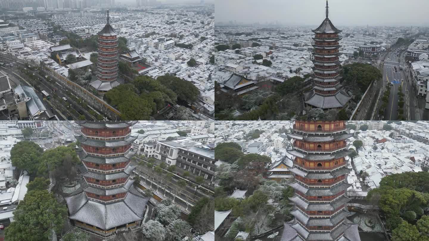 下雪的北寺塔