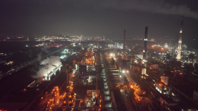 宝钢集团 炼钢厂夜晚 钢铁厂夜景