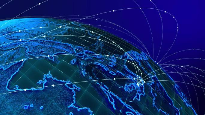 全球化和移动互联网数据传输概念