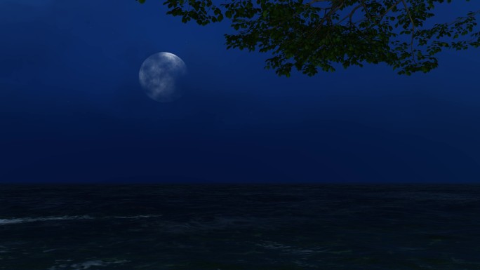 大海海上明月月亮视频素材