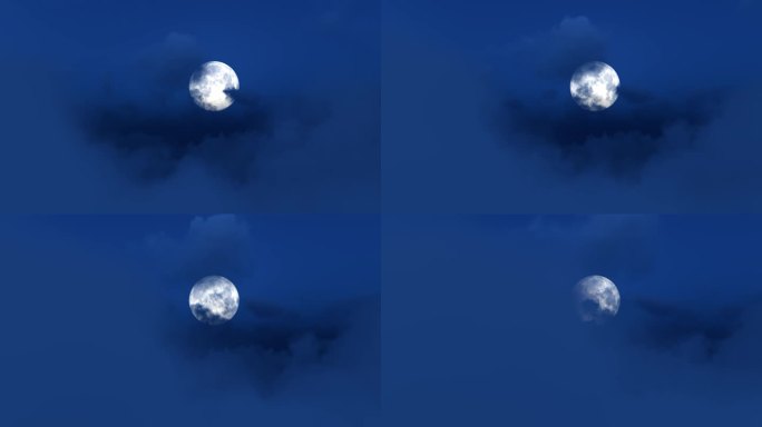 夜晚月亮明月背景视频素材