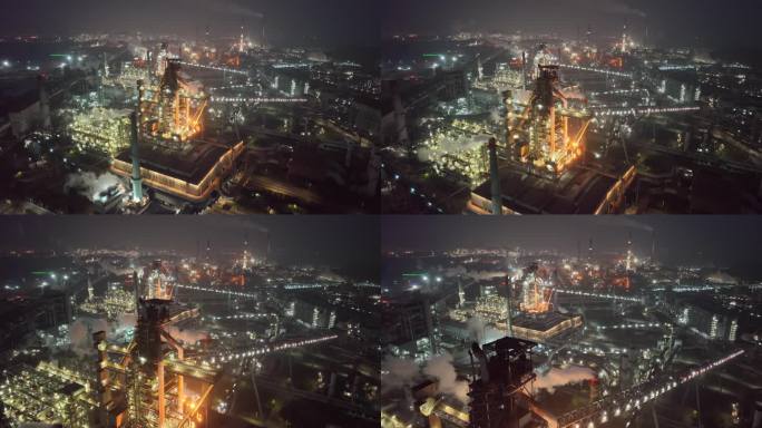 宝钢集团 炼钢厂夜晚 钢铁厂夜景