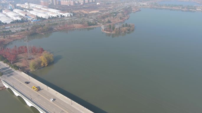 湖北黄冈浠水月湖公园九孔桥红烛路