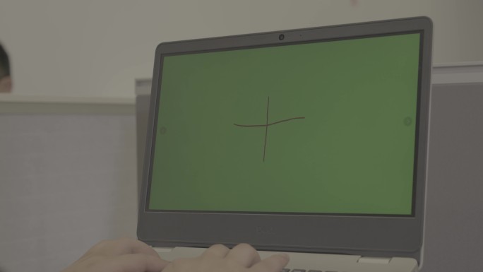 【4K灰素材】绿幕合成特效笔记本屏幕绿幕