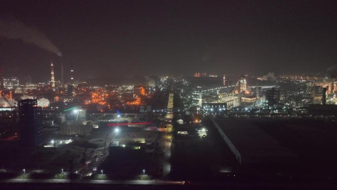 宝钢集团 炼钢厂夜晚 钢铁厂夜景