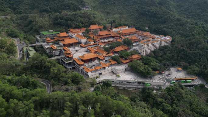 深圳仙湖植物园弘法寺航拍