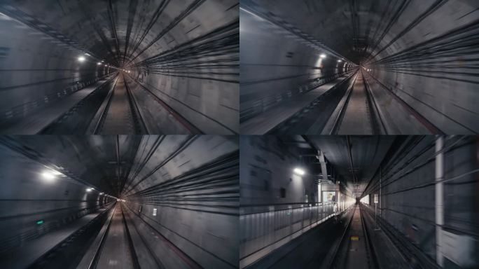 高清地铁隧道穿梭 有声音 正常速度