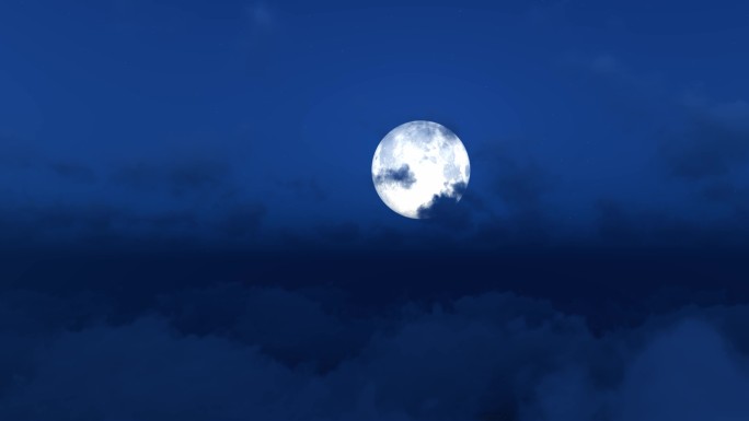 云层云端月亮明月背景视频素材