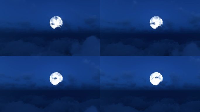 云层云端月亮明月背景视频素材