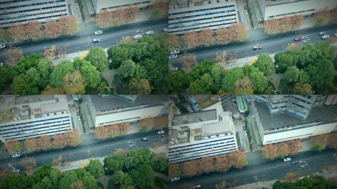 城市航拍景色空镜头1080p