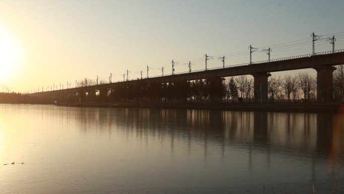 铁路大桥黄昏美景