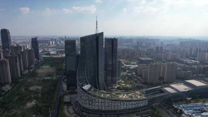 中国安徽广播电视台大楼航拍