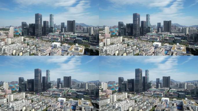 航拍深圳罗湖区红岭北地标建筑