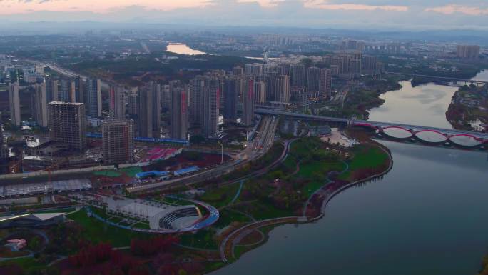 江西第二大城市赣州蓉江新区夜景