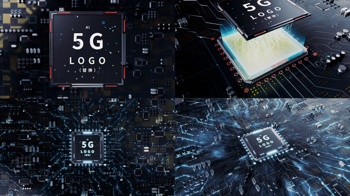 4K芯片5G科技logo人工智能AE模板