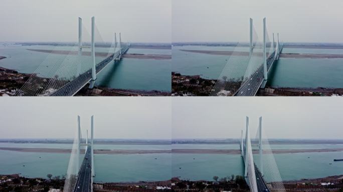 湖北荆州长江大桥航拍